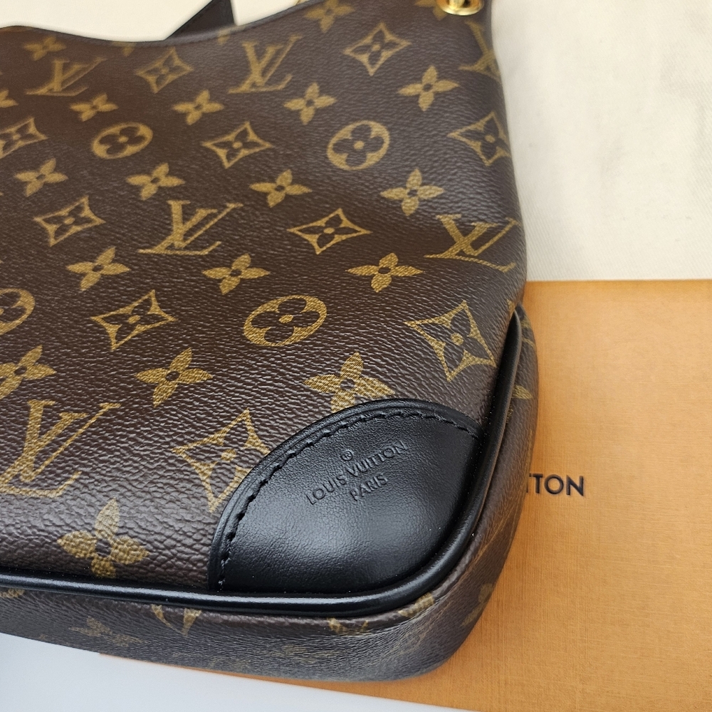 Excellent condition authentic Louis Vuitton Odeon PM monogram with back leather - Picture 13 of 17